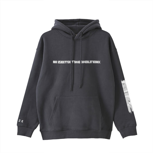 RIZE VINTAGE LETTER LOGO SETUP HOODIE -CHARCOAL-